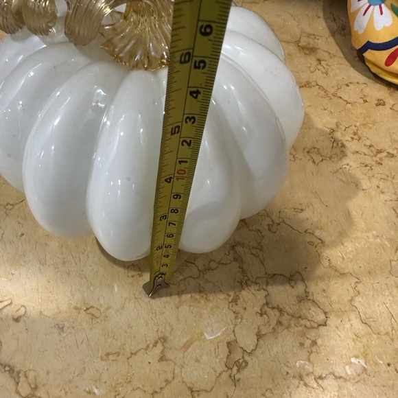 White Glass Pumpkin Decor - Picture 7 of 7